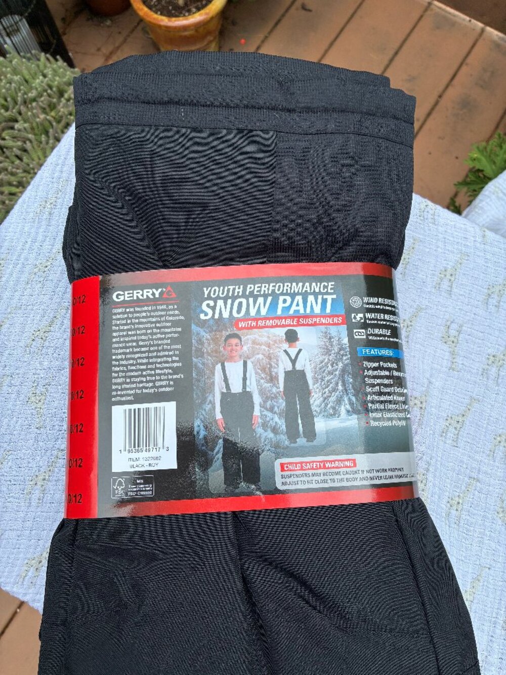New Gerry Youth Performance Black Snowpants 10-12 - Picture 2 of 7
